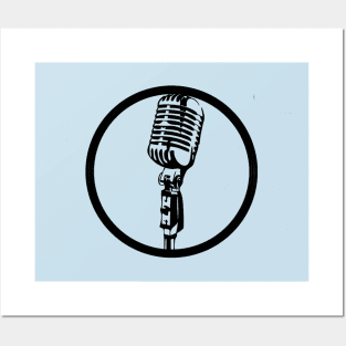 Retro microphone Posters and Art